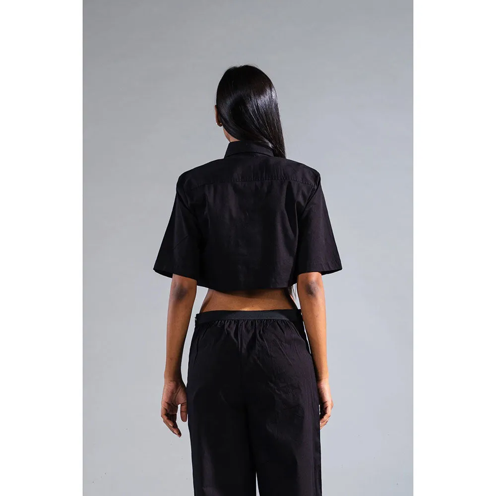 PRIMAL GRAY Black Organic Cotton Cropped Shirt