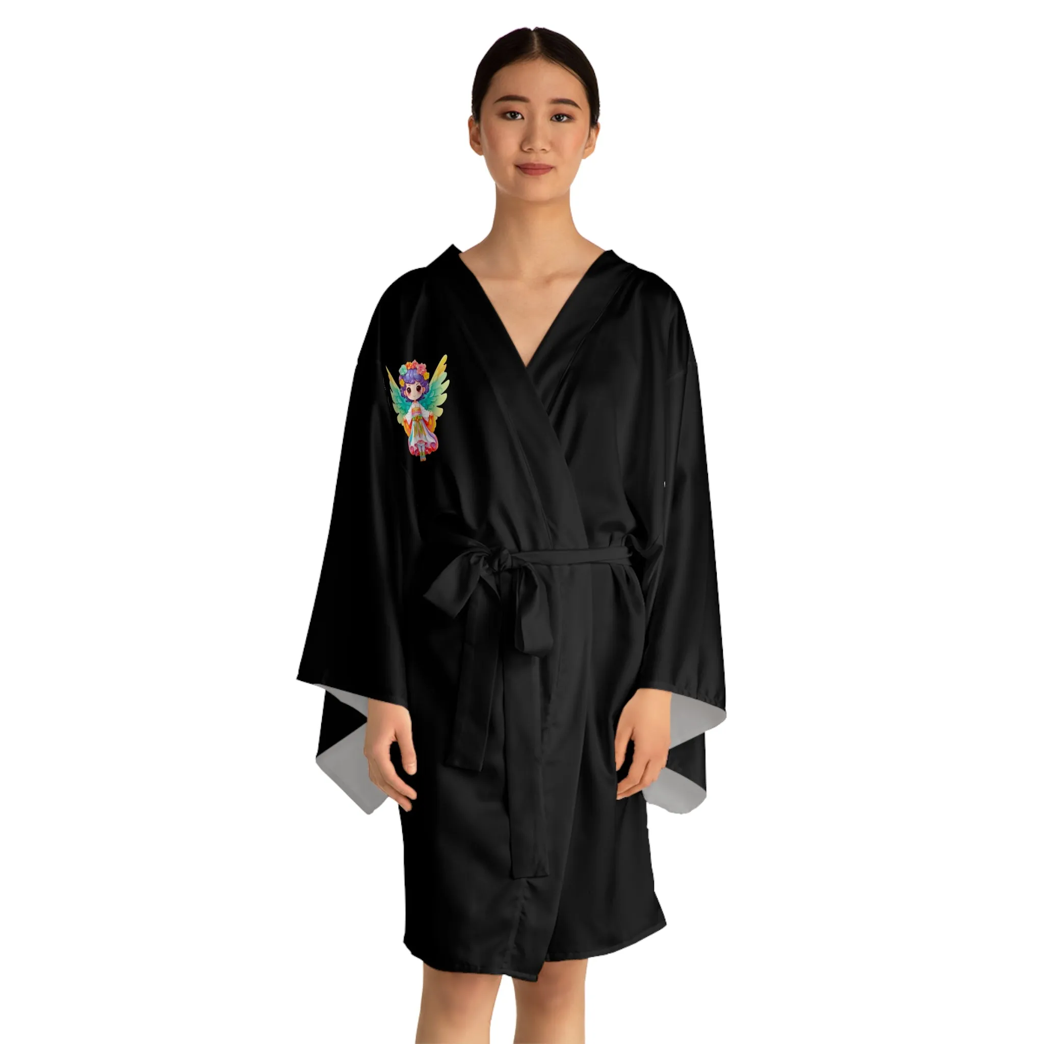 Rainbow Angel Long Sleeve Kimono Robe
