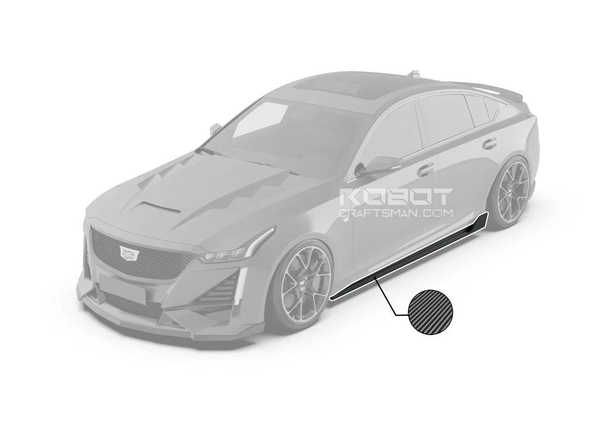 Robot Craftsman PRISM Side Skirts for Cadillac CT5 CT5-V Sport Premium Luxury Base Carbon Fiber/FRP