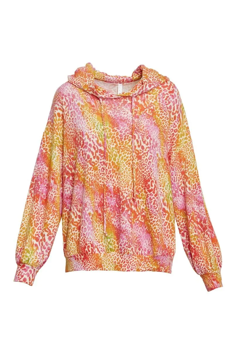 Sale $10!! Orange Multi Leopard Hoodie