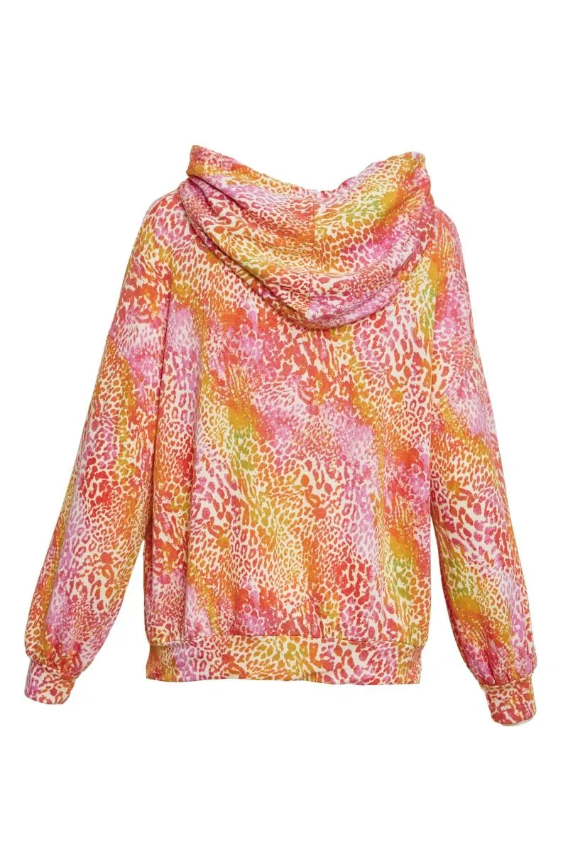 Sale $10!! Orange Multi Leopard Hoodie