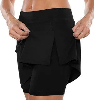 Skorts for Women with Pockets Women's Yoga Skirt High Waist Soft Tummy Control Dressy Casual Athletic Tennis Mini