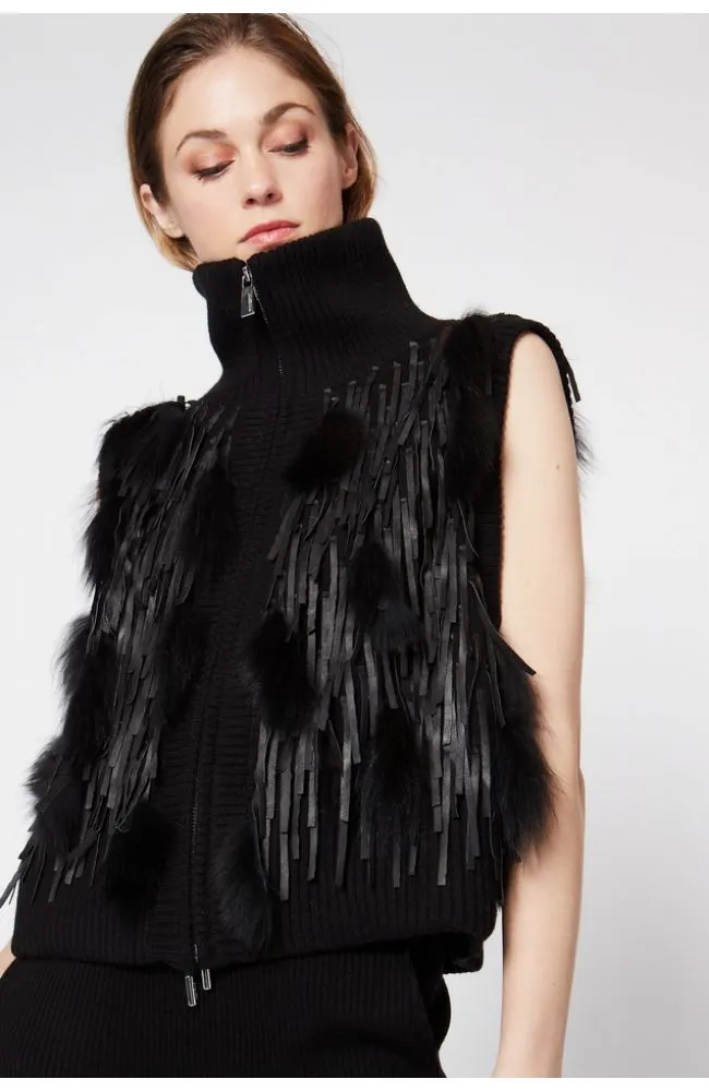 Sleeveless Fringe Vest