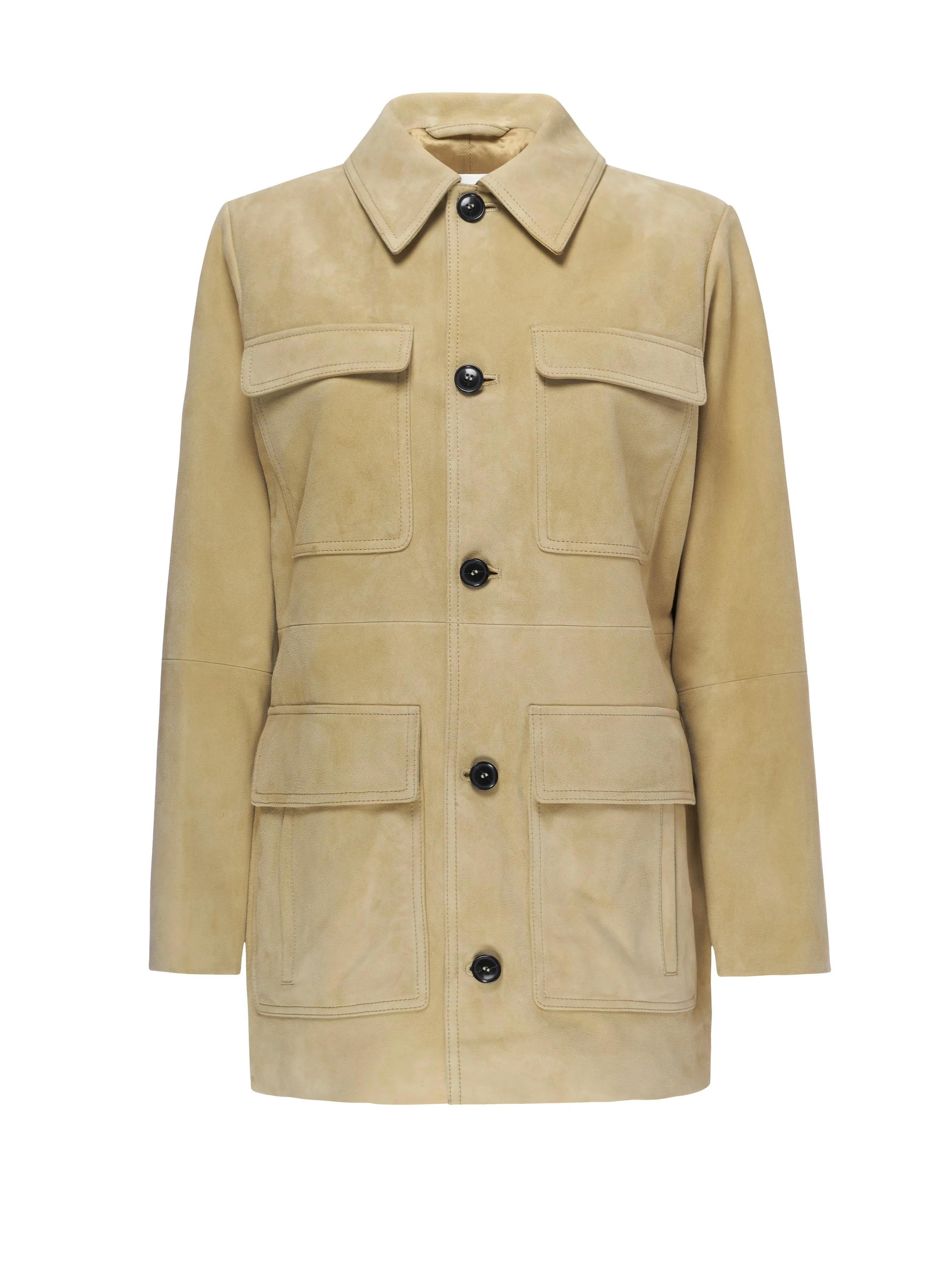 Suede Safari Jacket | Sand