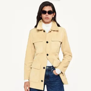 Suede Safari Jacket | Sand