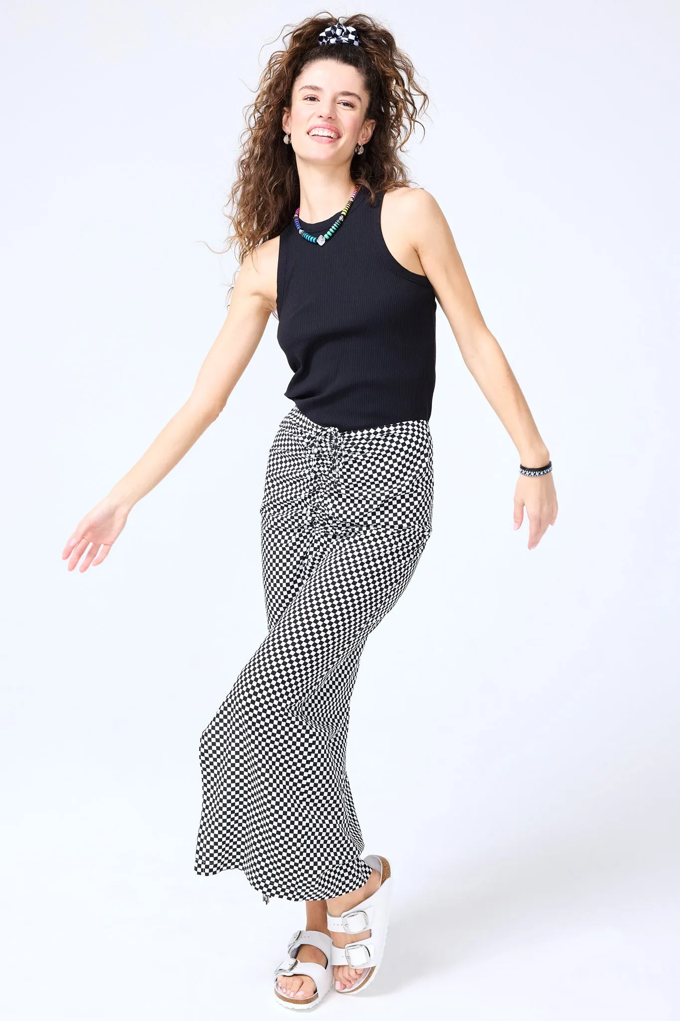 TEREZ Racing Check Trumpet Skirt