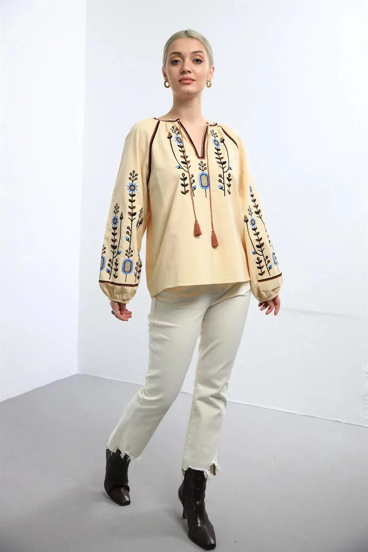 Traditional Embroidered Cotton Blouse
