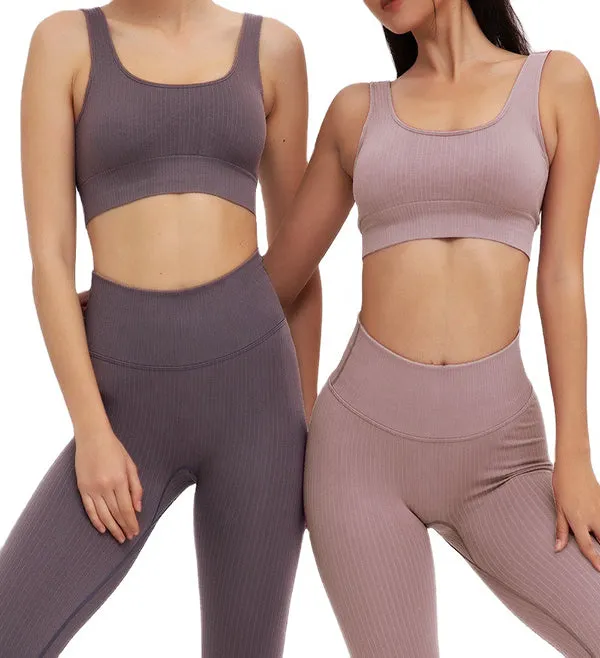 Trendy Seamless Bra and Pants Fitness Set