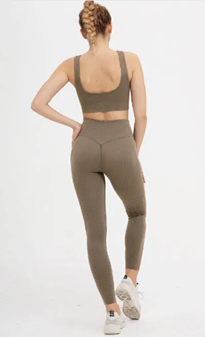 Trendy Seamless Bra and Pants Fitness Set