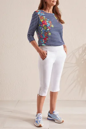 Tribal  Spring/Summer 2024-1709O-7165-Capri W/Zippers-White