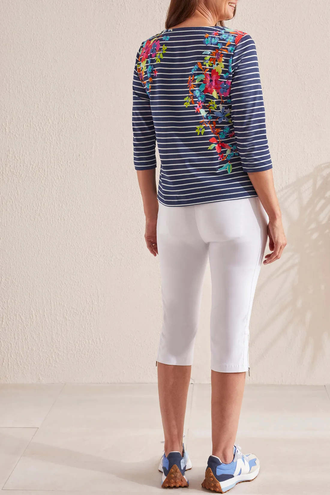 Tribal  Spring/Summer 2024-1709O-7165-Capri W/Zippers-White