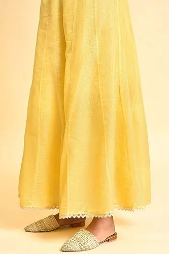 W for Woman Women's Regular Divided Skirt (23FEW62452-219526_Light Yellow_WL)