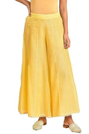 W for Woman Women's Regular Divided Skirt (23FEW62452-219526_Light Yellow_WL)