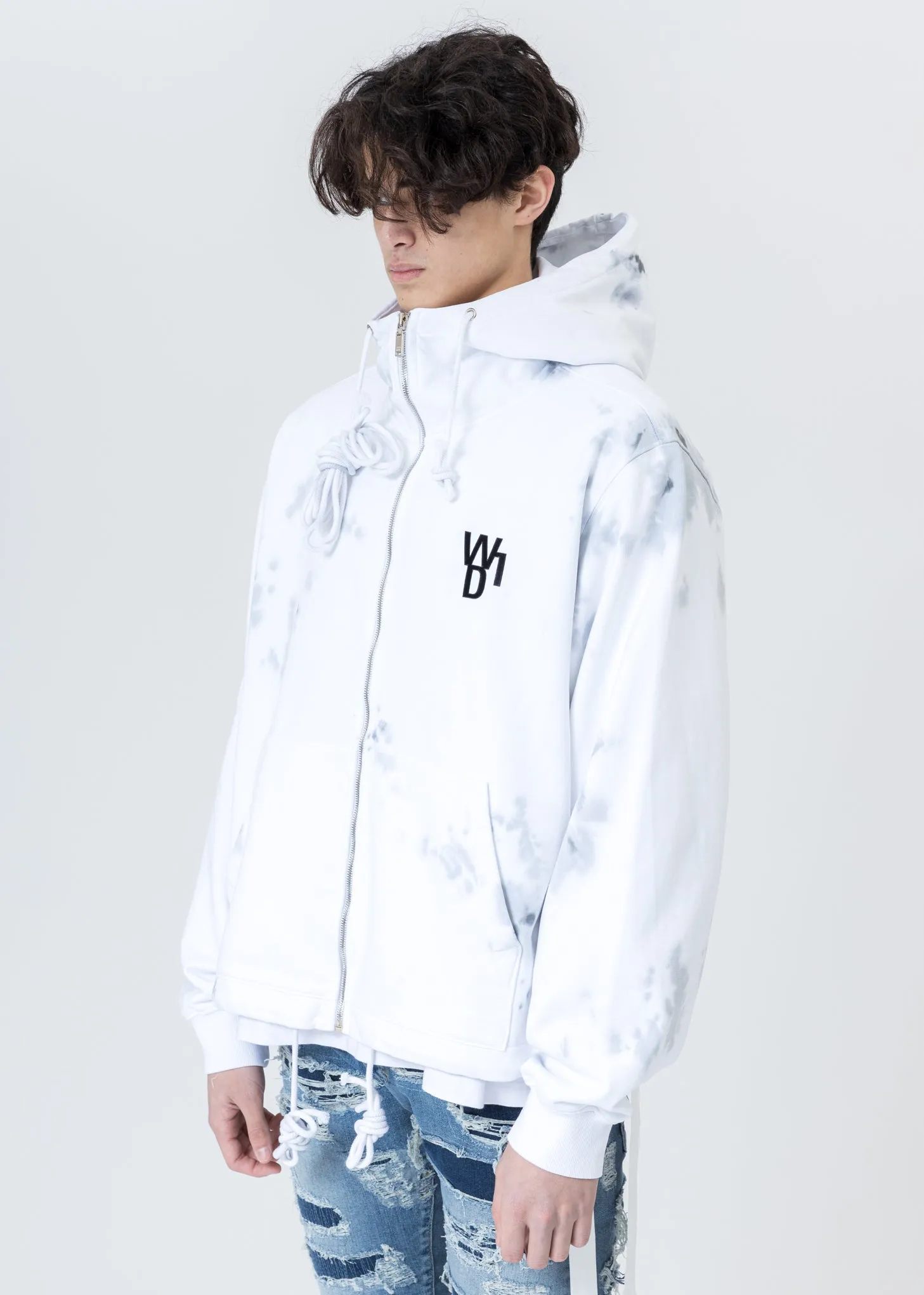 White Glow In The Dark Teddy Zip-Up Hoodie