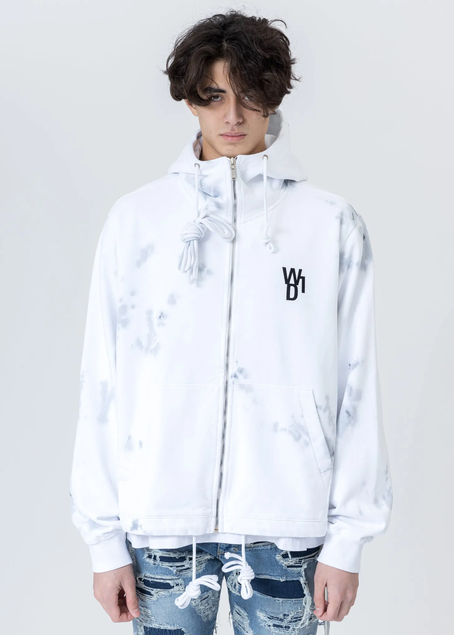 White Glow In The Dark Teddy Zip-Up Hoodie