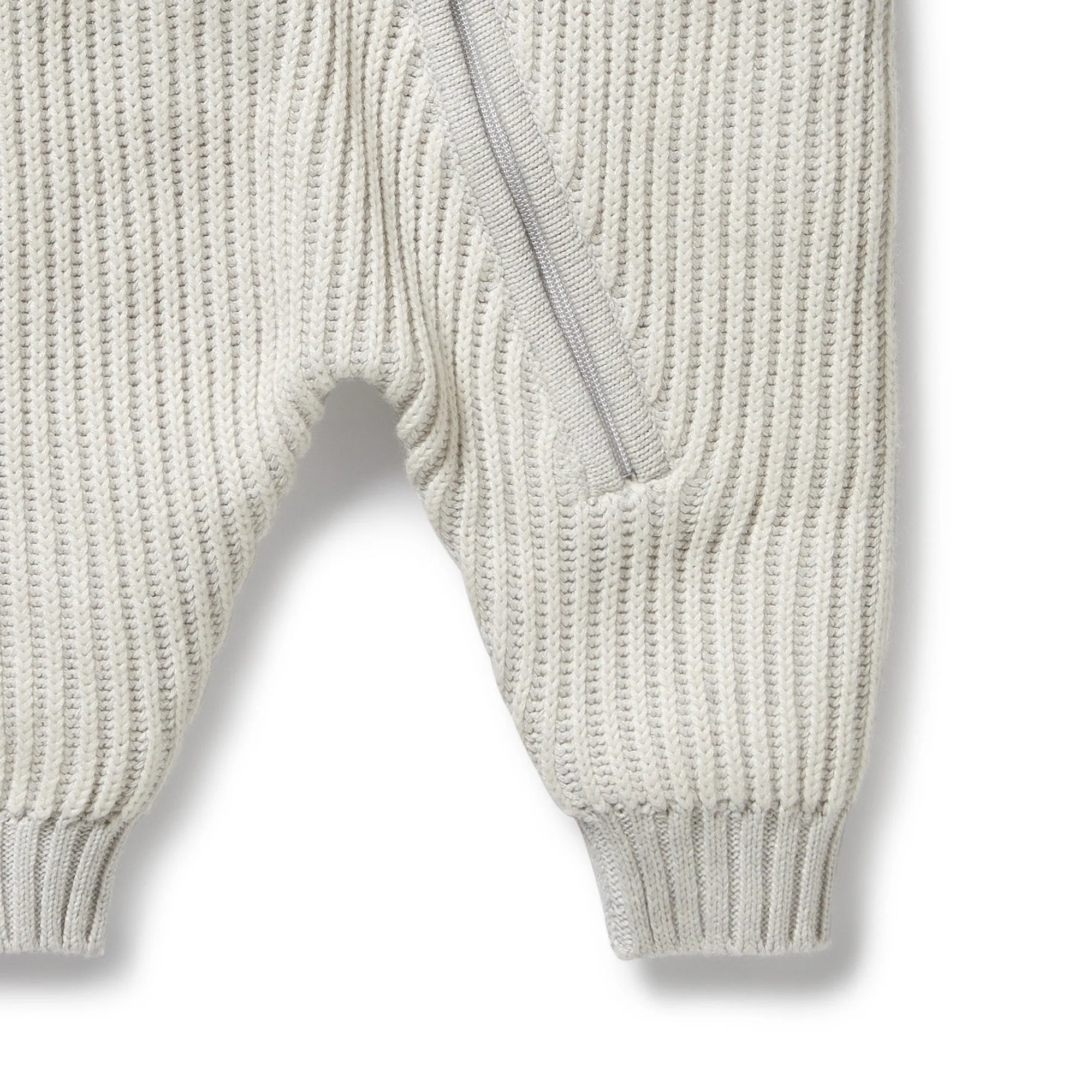 Wilson & Frenchy - Grey Melange and Oatmeal Organic Knitted Growsuit