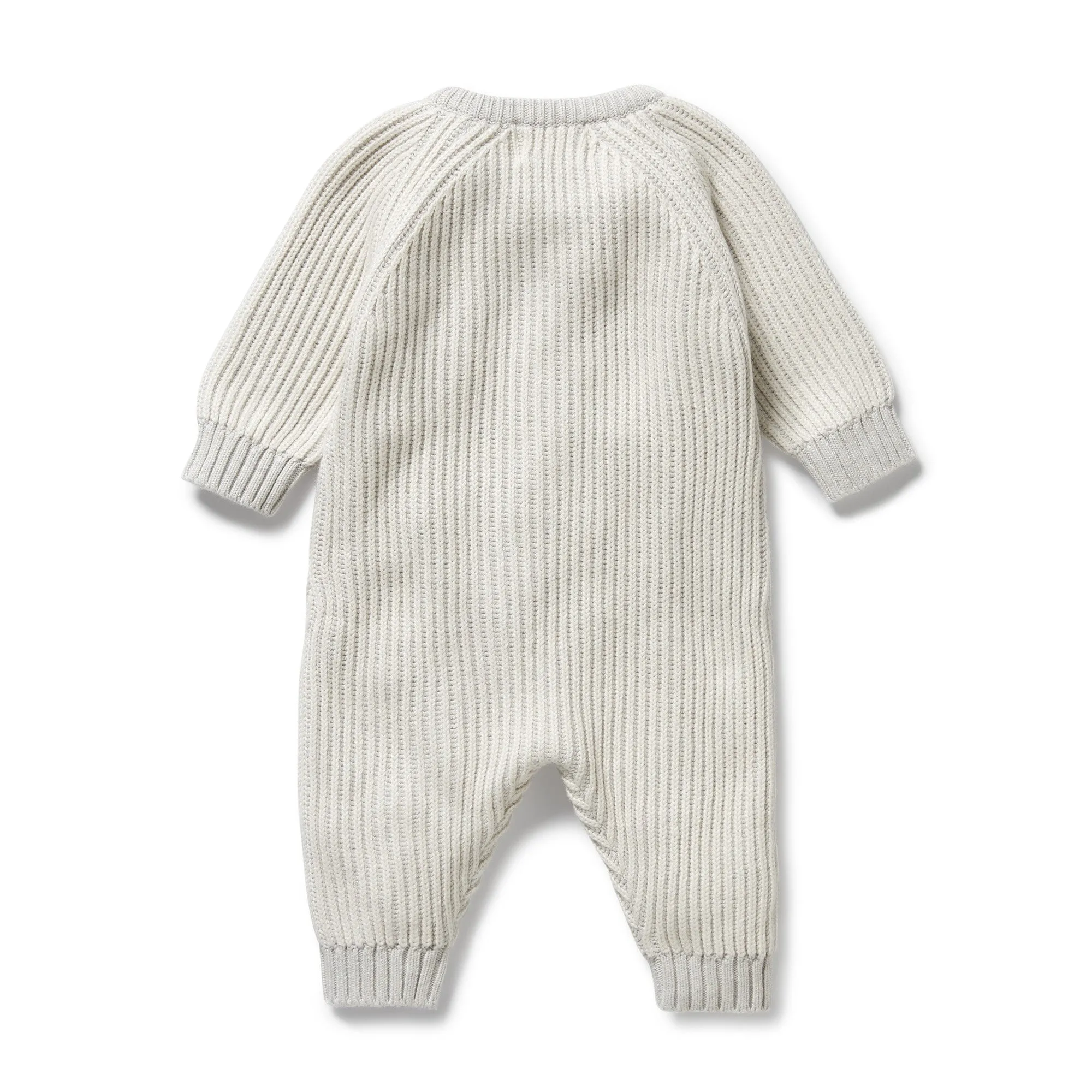 Wilson & Frenchy - Grey Melange and Oatmeal Organic Knitted Growsuit