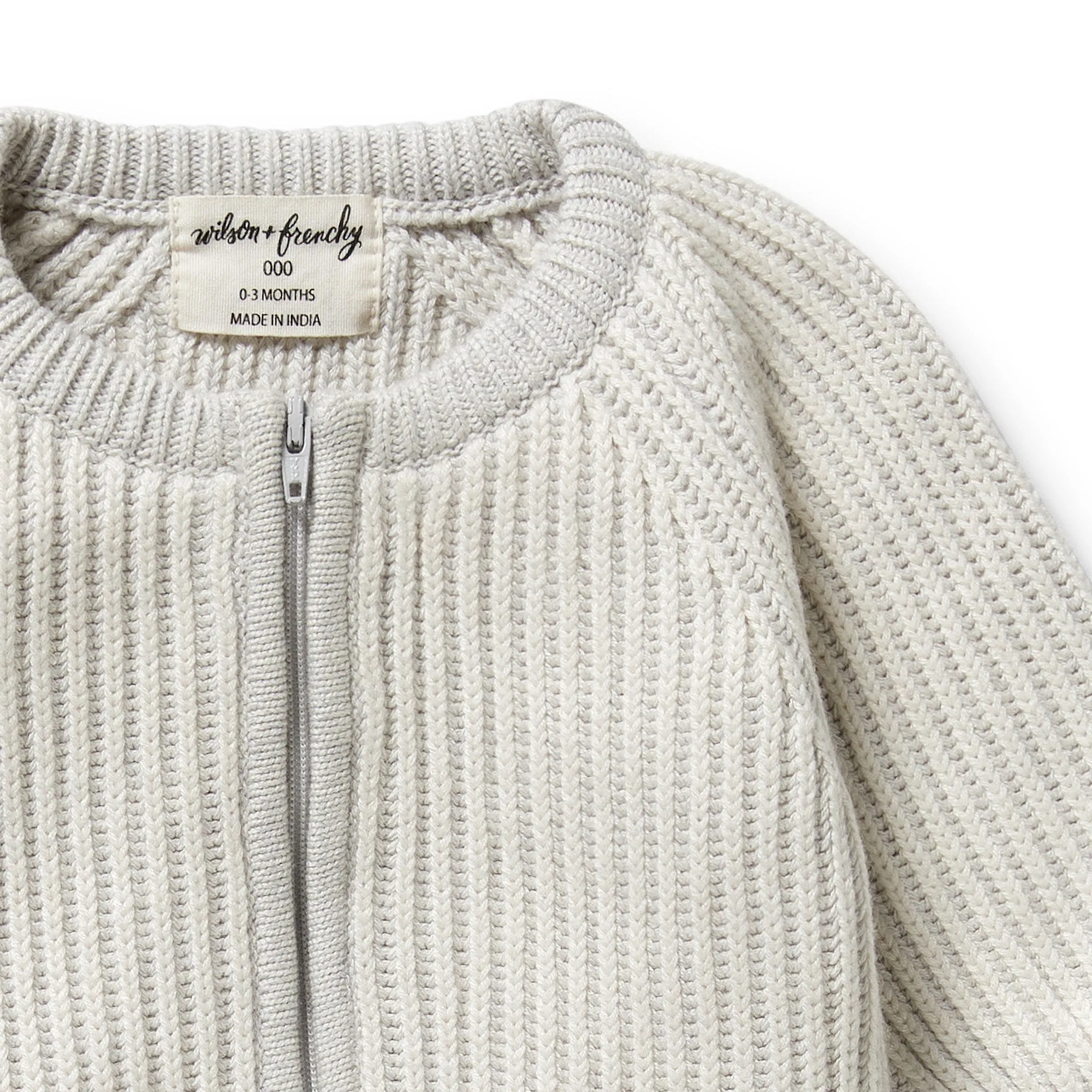 Wilson & Frenchy - Grey Melange and Oatmeal Organic Knitted Growsuit