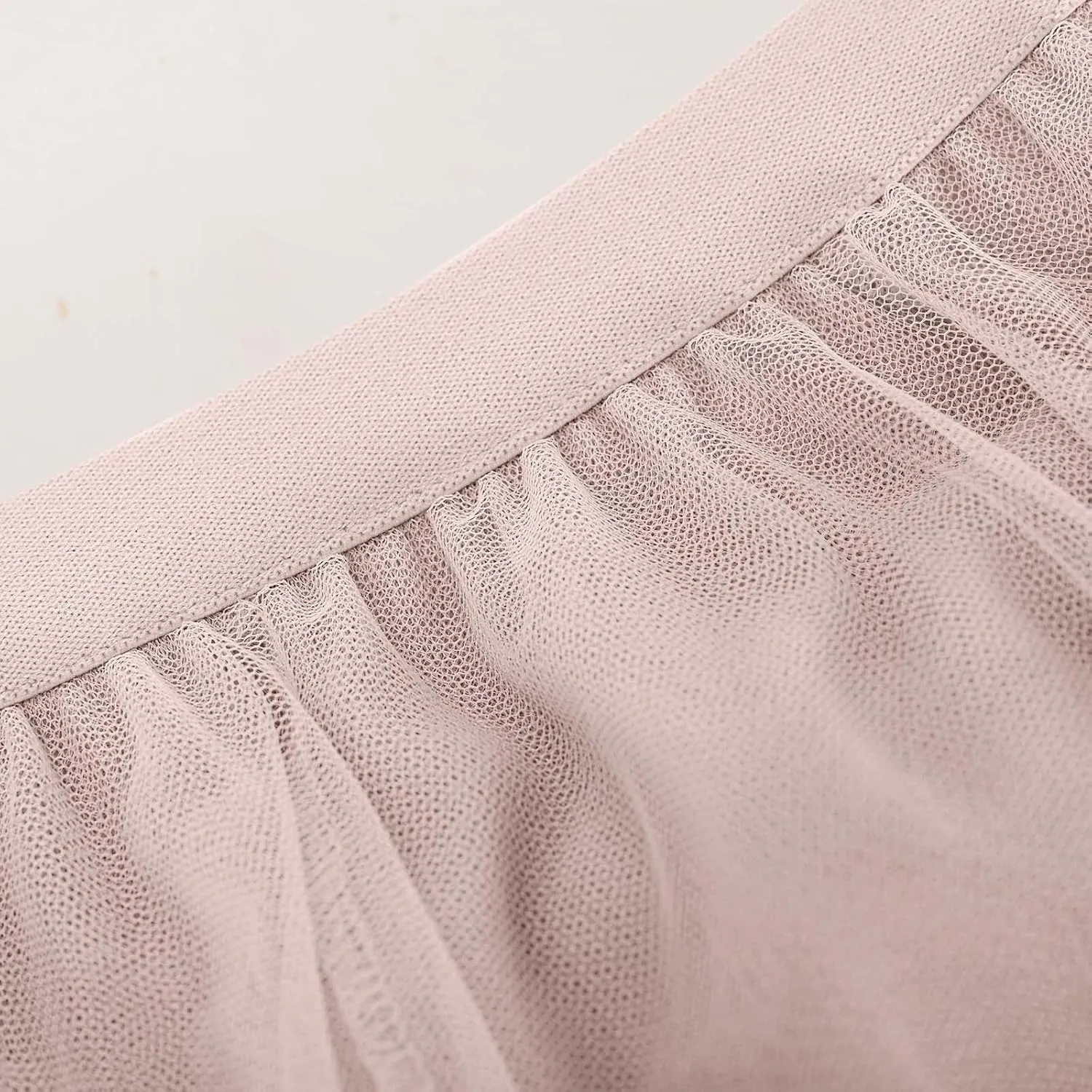 Women Flowy Tulle Swing Skirt, Elastic High Waist Tummy Control Casual A-Line Skirts Streetwear Trendy Midi Clothes