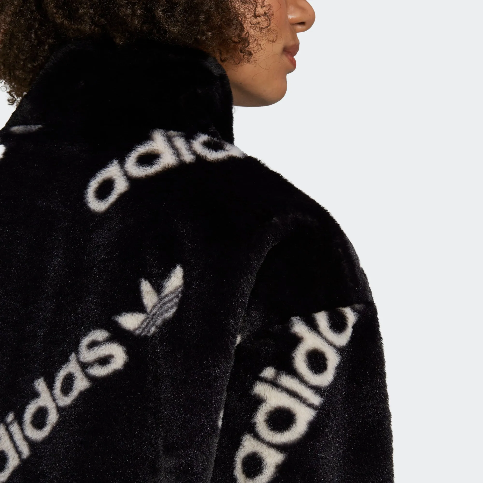 Women's adidas Originals Faux Fur Jacket Black