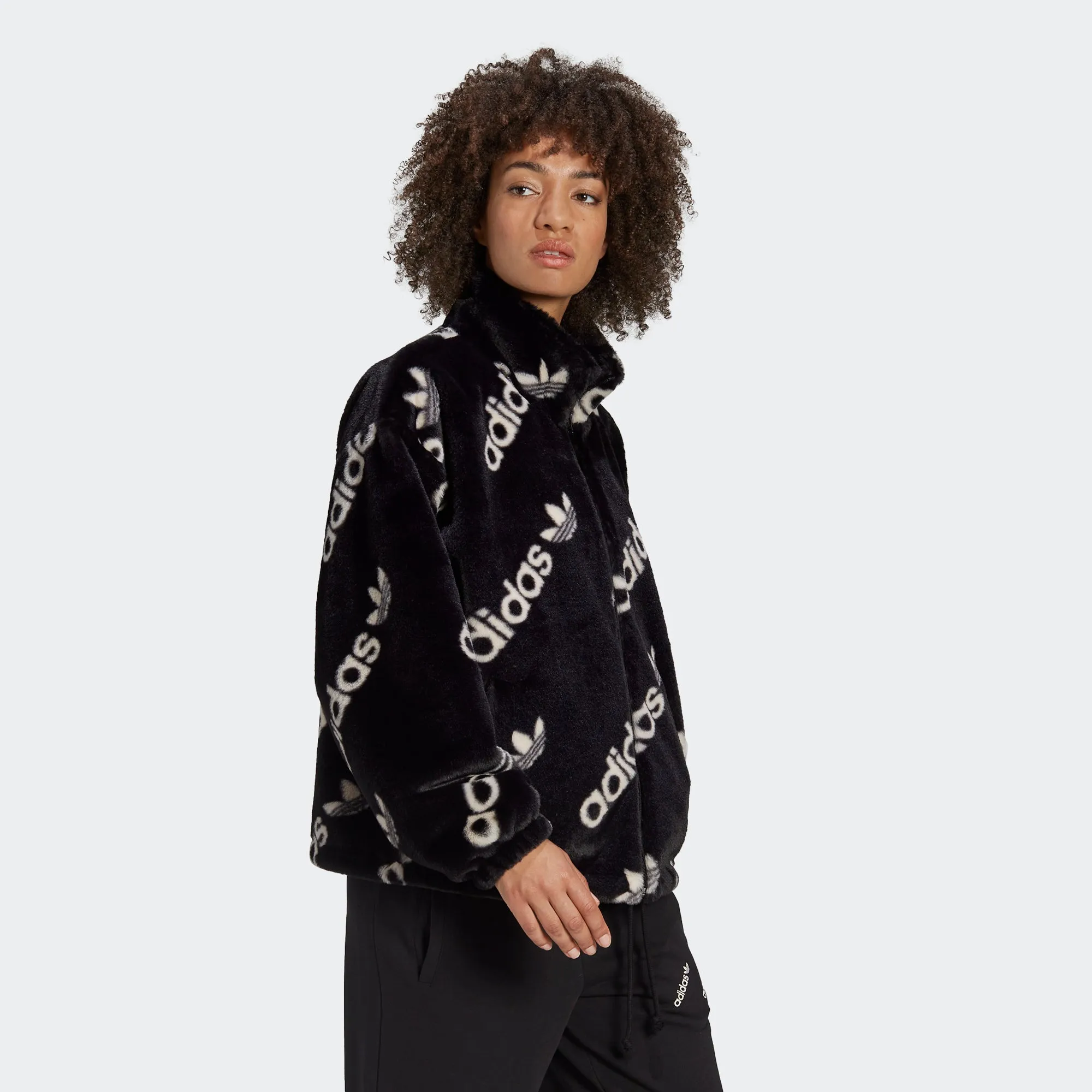 Women's adidas Originals Faux Fur Jacket Black