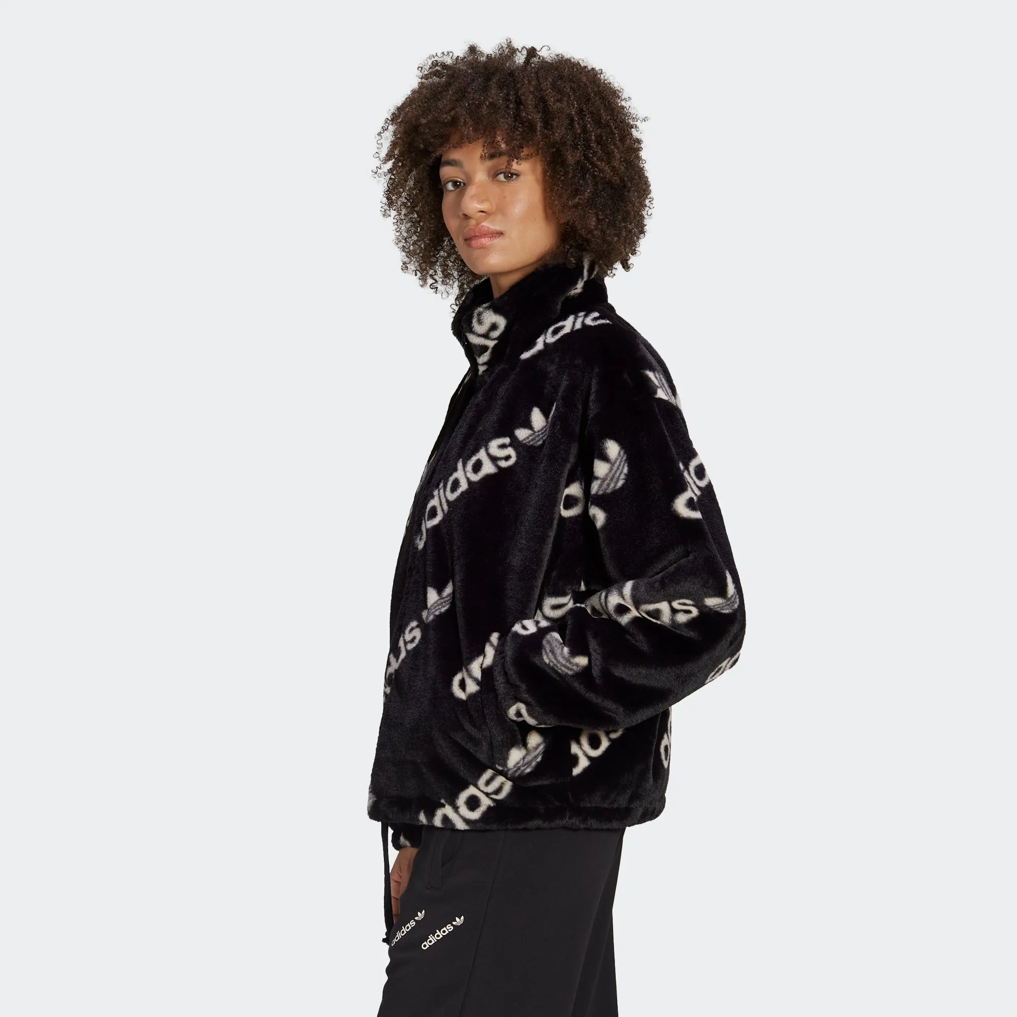 Women's adidas Originals Faux Fur Jacket Black
