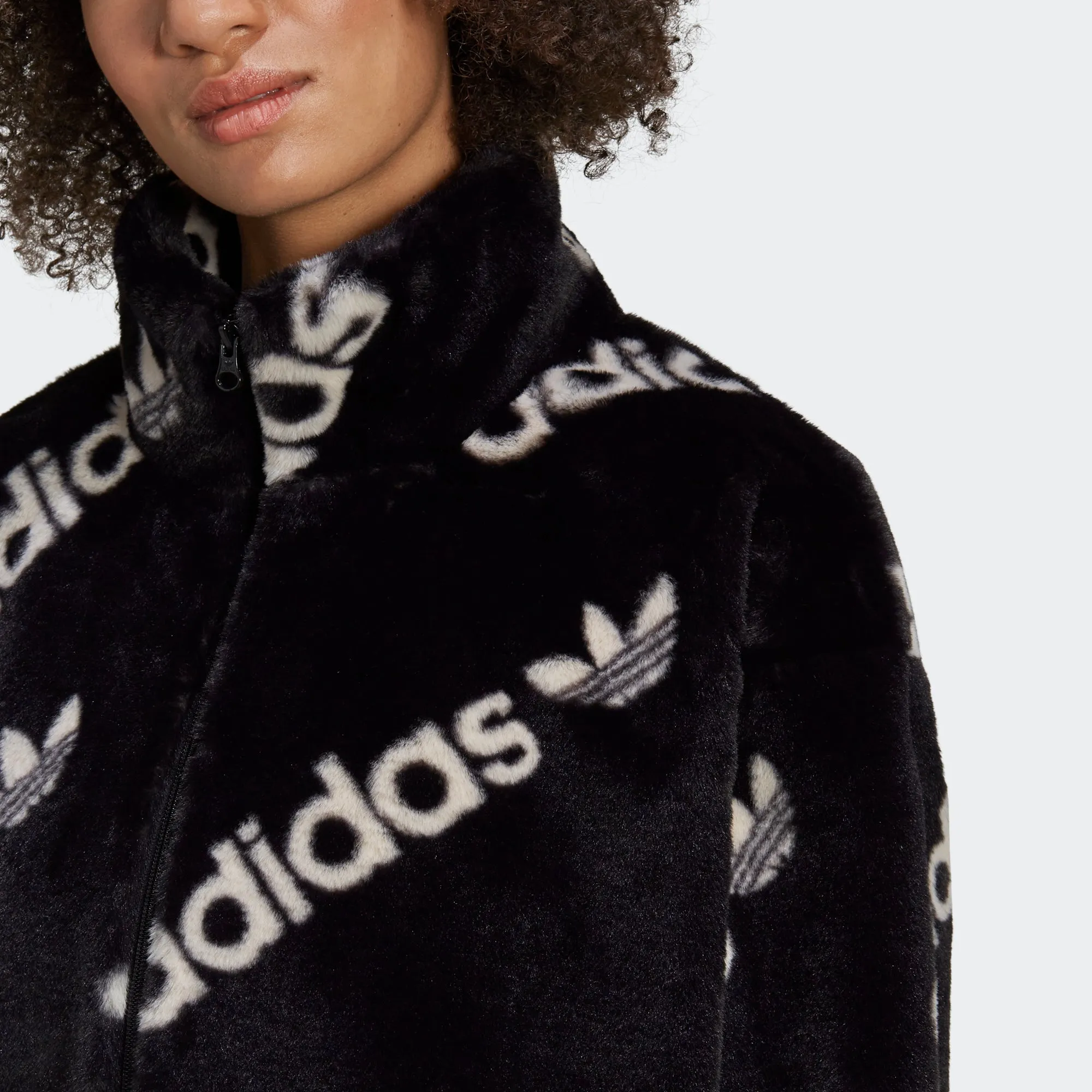 Women's adidas Originals Faux Fur Jacket Black