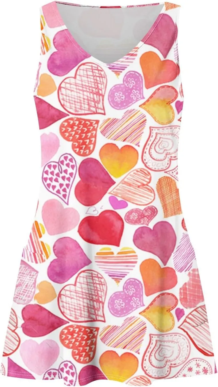 Women's Casual Sundress with Pockets Summer Boho Beach Dress Floral Blouses for Women T-Shirts Dress V Fashion