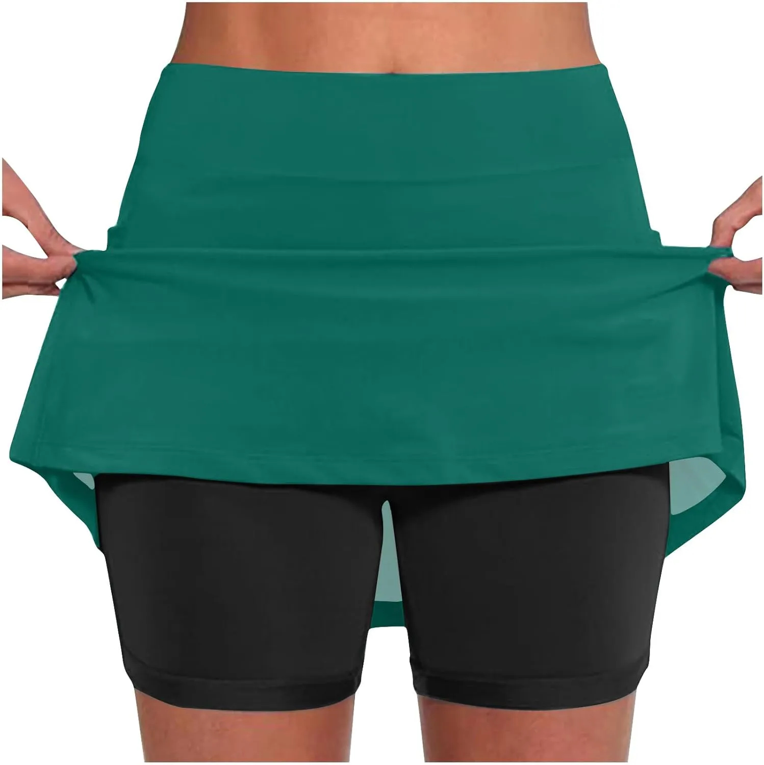 Women's Golf Skorts Color Block Skirt with Built-in Shorts Summer Tennis Athletic Skort Vacation Running Clothes 2025