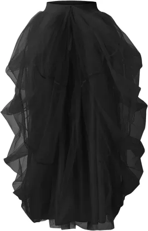 Women's Party High Waist Elastic Belt Casual Skirt for Women Party Night Poncho Women's Skirt Bubble Skirt Fringe