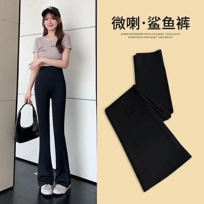 Women's Slim Fit Micro-Flared Shark Pants