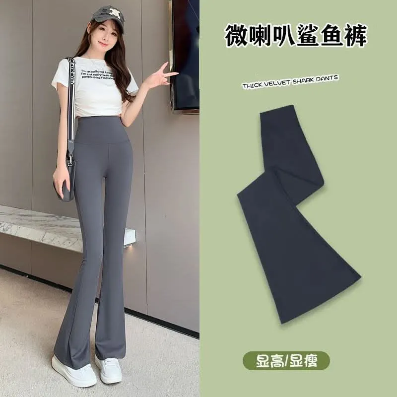 Women's Slim Fit Micro-Flared Shark Pants