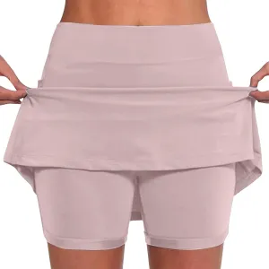 Womens Summer Skort High Waist Athletic Tight Fitness Tennis Skorts A Line Hiking Bodycon Mini Skirts Yoga Clothes