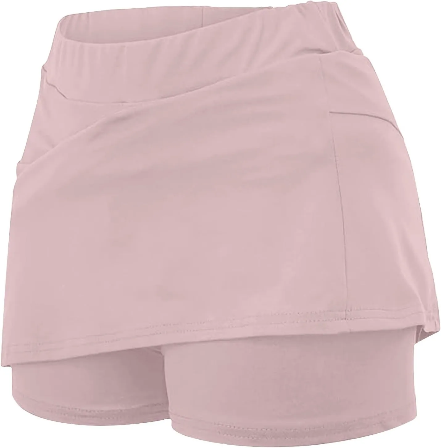 Womens Summer Skort High Waist Athletic Tight Fitness Tennis Skorts A Line Hiking Bodycon Mini Skirts Yoga Clothes