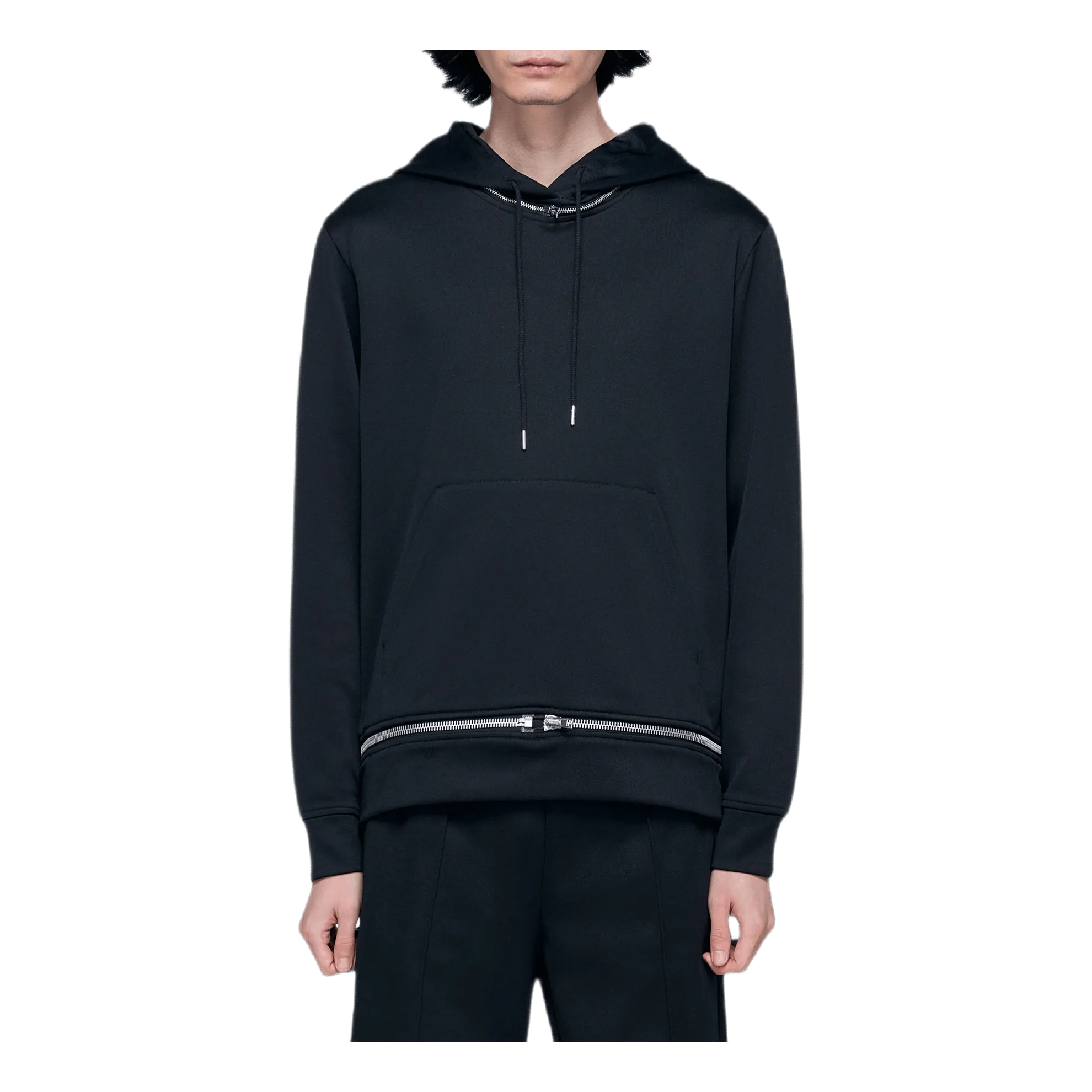 Zip Away Hoodie Black